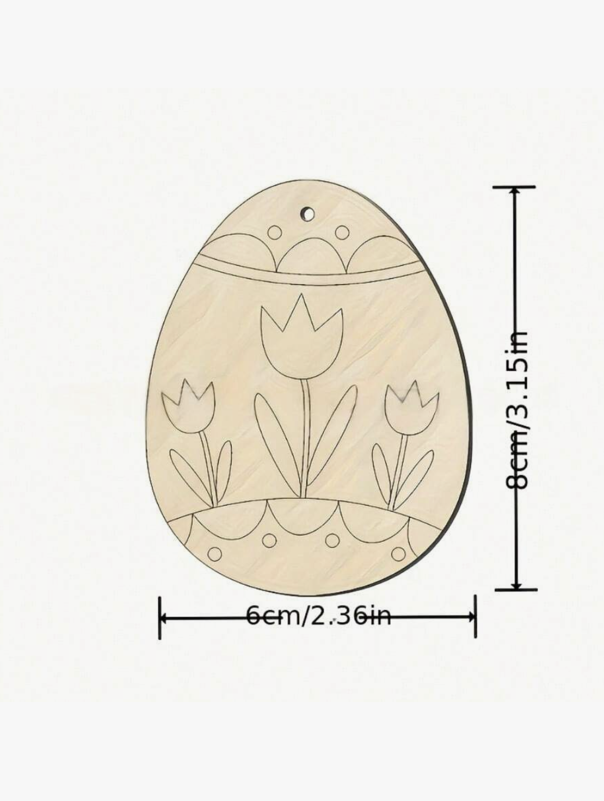 20PCS Wooden Easter Egg Shapes – DIY Blank Wooden Egg Decorations with Strings for Easter Crafts