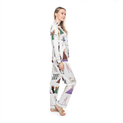 The Eras Inspired Pajama Set, Silky Satin Sleepwear for Music Lovers, Cozy Nightwear Gift
