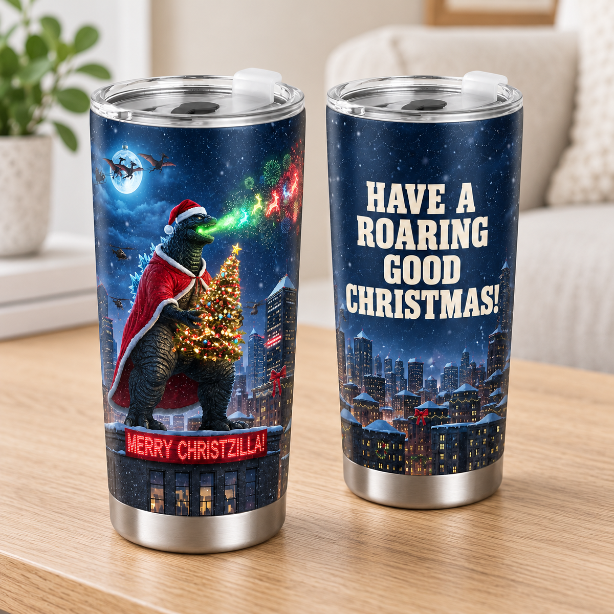Have A Roaring Good Christmas – 20oz Santa Cloak Beast Tumbler