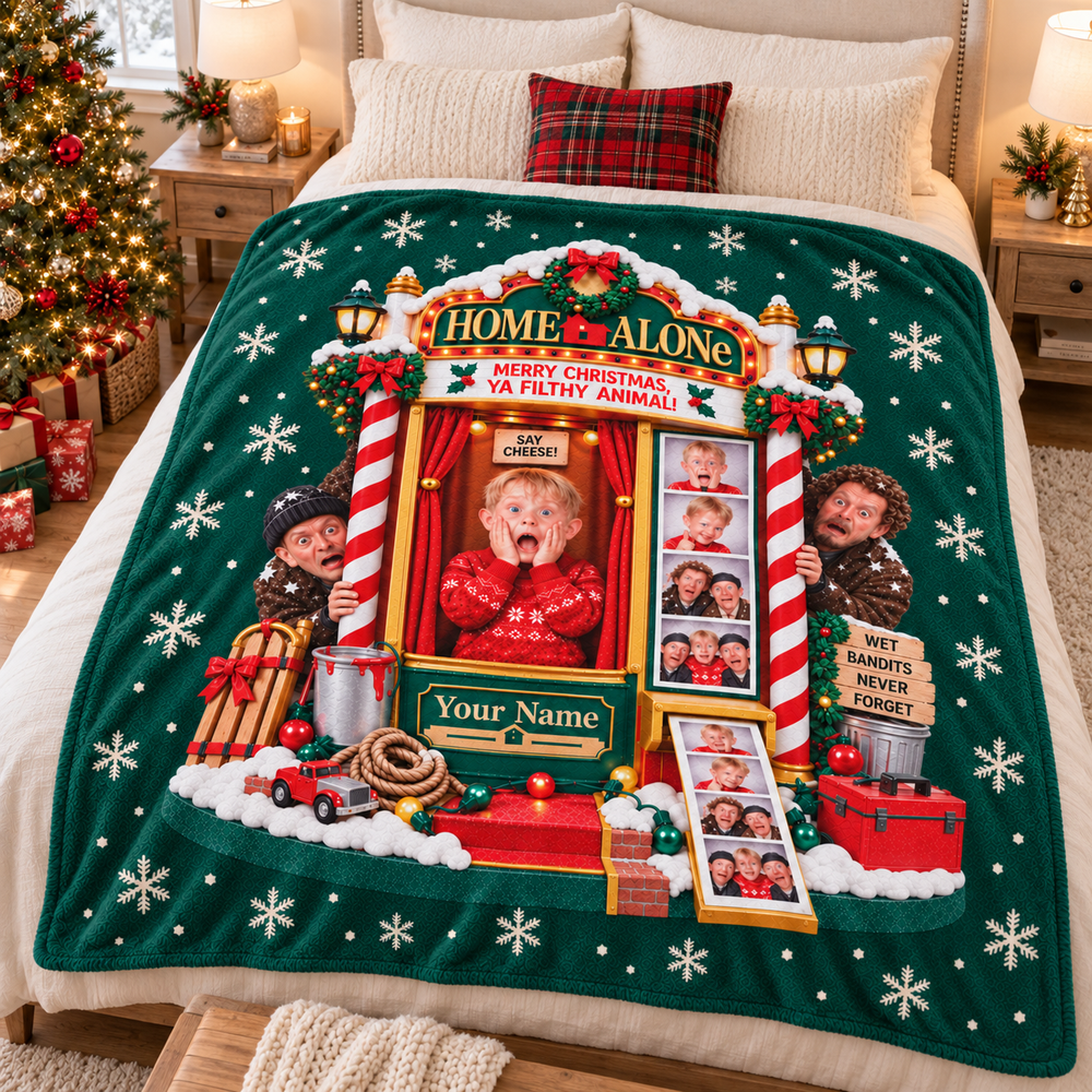Custom Holiday Movie Prankster Personalized Christmas Blanket