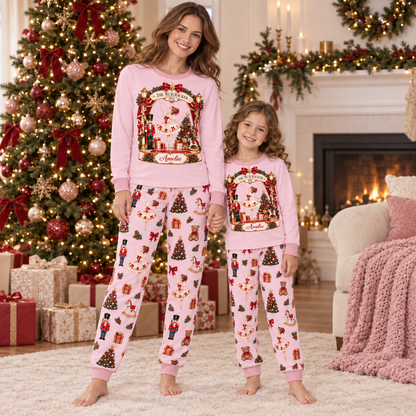 Personalized Pink Ballerina & Nutcracker Family Christmas Pajamas