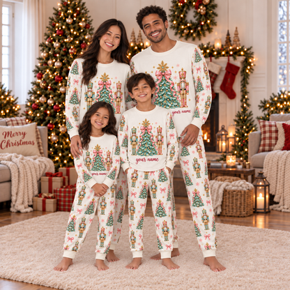 Personalized Nutcracker & Christmas Tree Family Christmas Pajamas