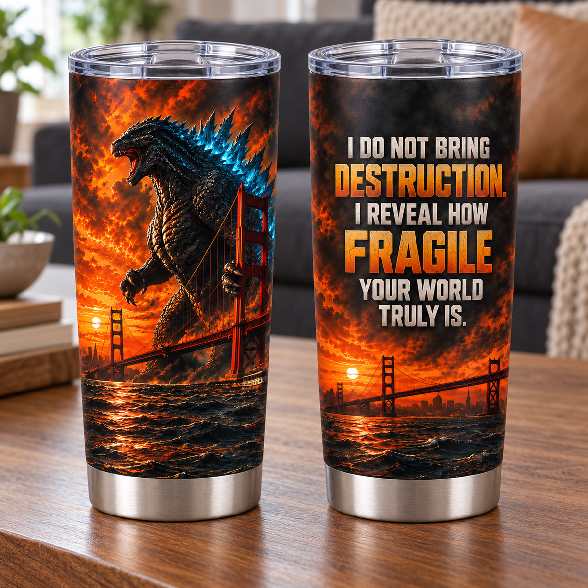 Golden Gate Titan – 20oz Fiery Sunset Beast Stainless Steel Tumbler