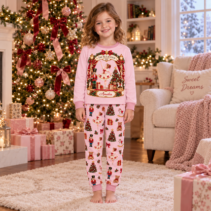 Personalized Pink Ballerina & Nutcracker Family Christmas Pajamas