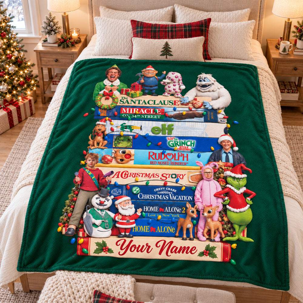 Personalized Christmas Movie Blanket