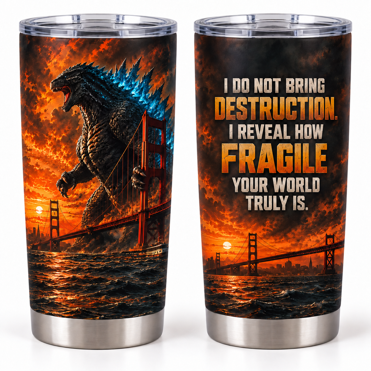 Golden Gate Titan – 20oz Fiery Sunset Beast Stainless Steel Tumbler