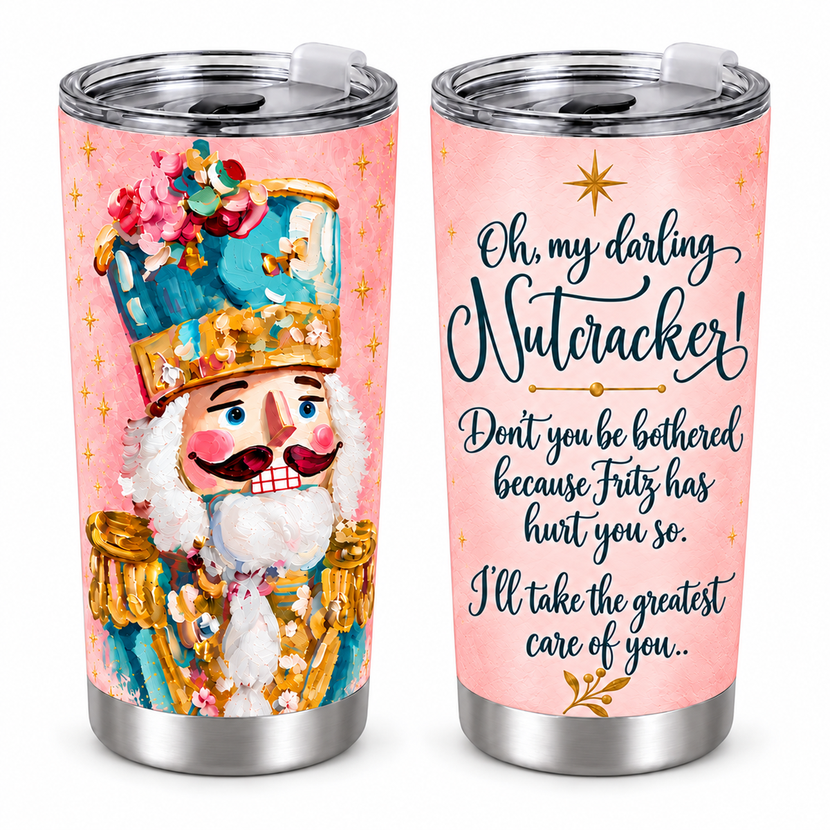 Oh My Darling Nutcracker – 20oz Holiday Storybook Quote Tumbler