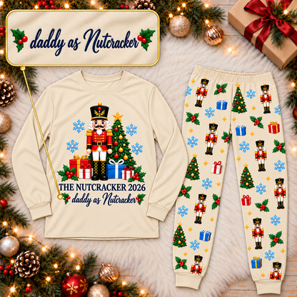 Personalized The Nutcracker Story Character Roles Cream Matching Family Christmas Pajamas