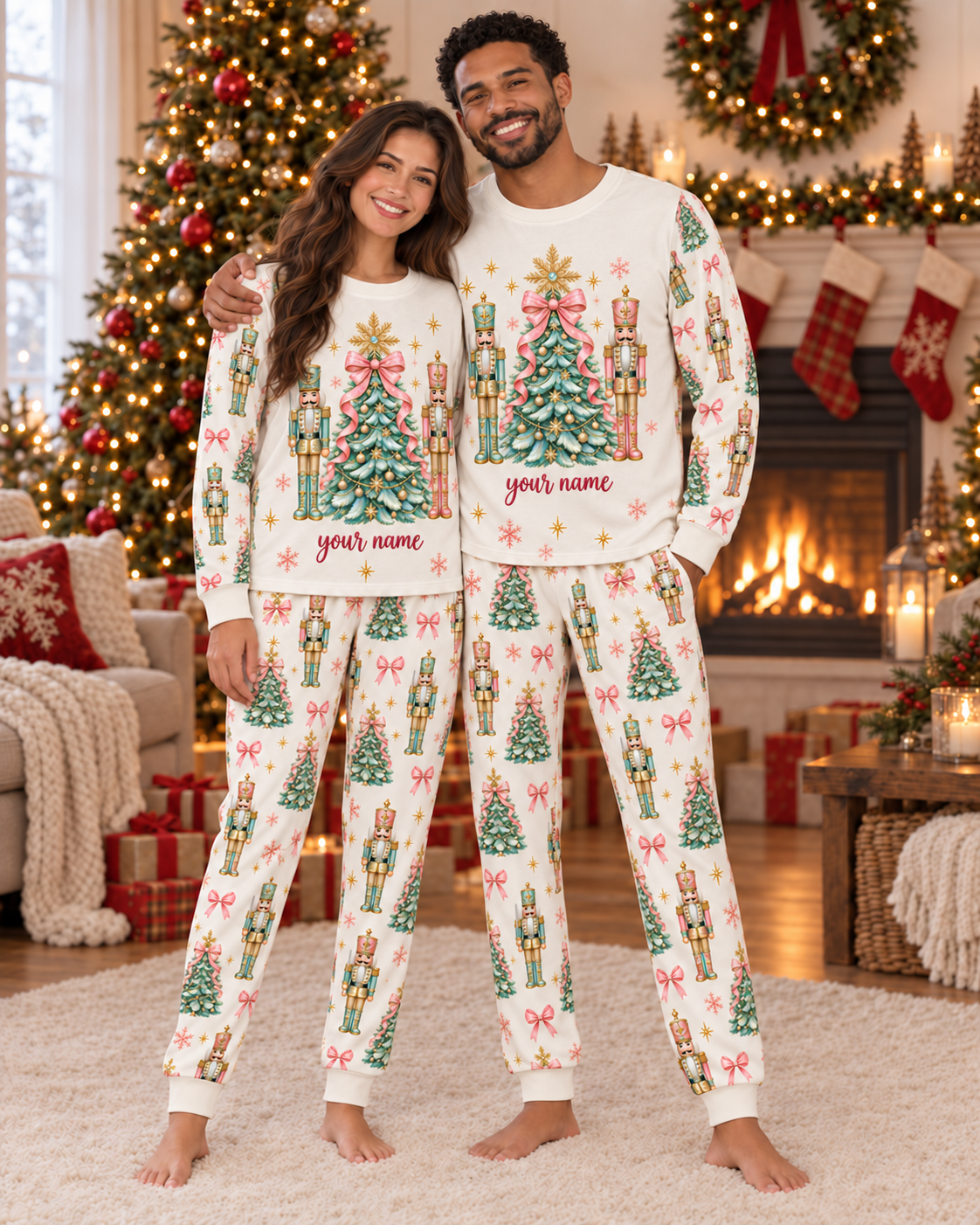 Personalized Nutcracker & Christmas Tree Family Christmas Pajamas