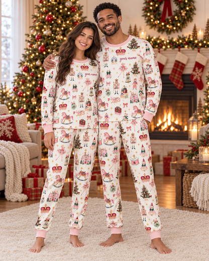 Personalized Pink Nutcracker & Royal Holiday Family Christmas Pajamas