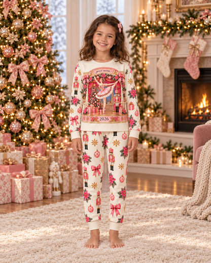 Personalized Pink Ballerina & Nutcracker Family Christmas Pajamas