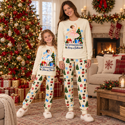 Personalized The Nutcracker Story Character Roles Cream Matching Family Christmas Pajamas