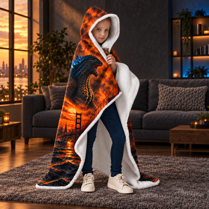 Custom Name Giant Luminous Beast Bridge Wearable Hooded Blanket