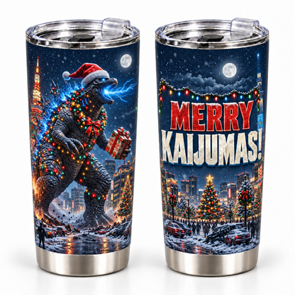 Merry Kaijumas – 20oz Giant Christmas Monster Tumbler