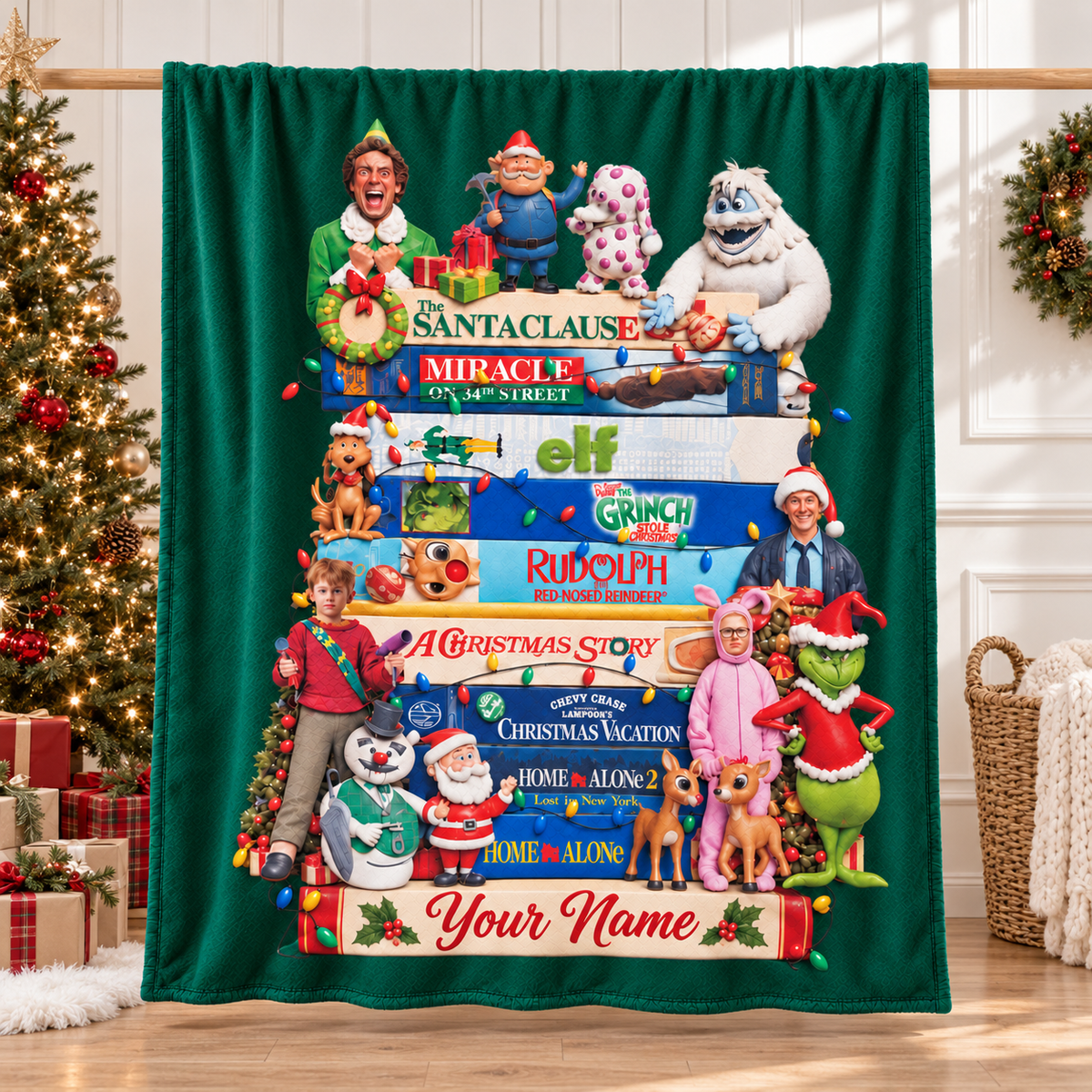 Personalized Christmas Movie Blanket
