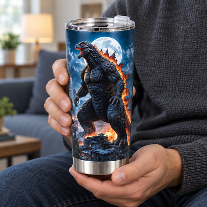 Stay Calm and Kaiju On – 20oz Giant Beast Full Moon Tumbler