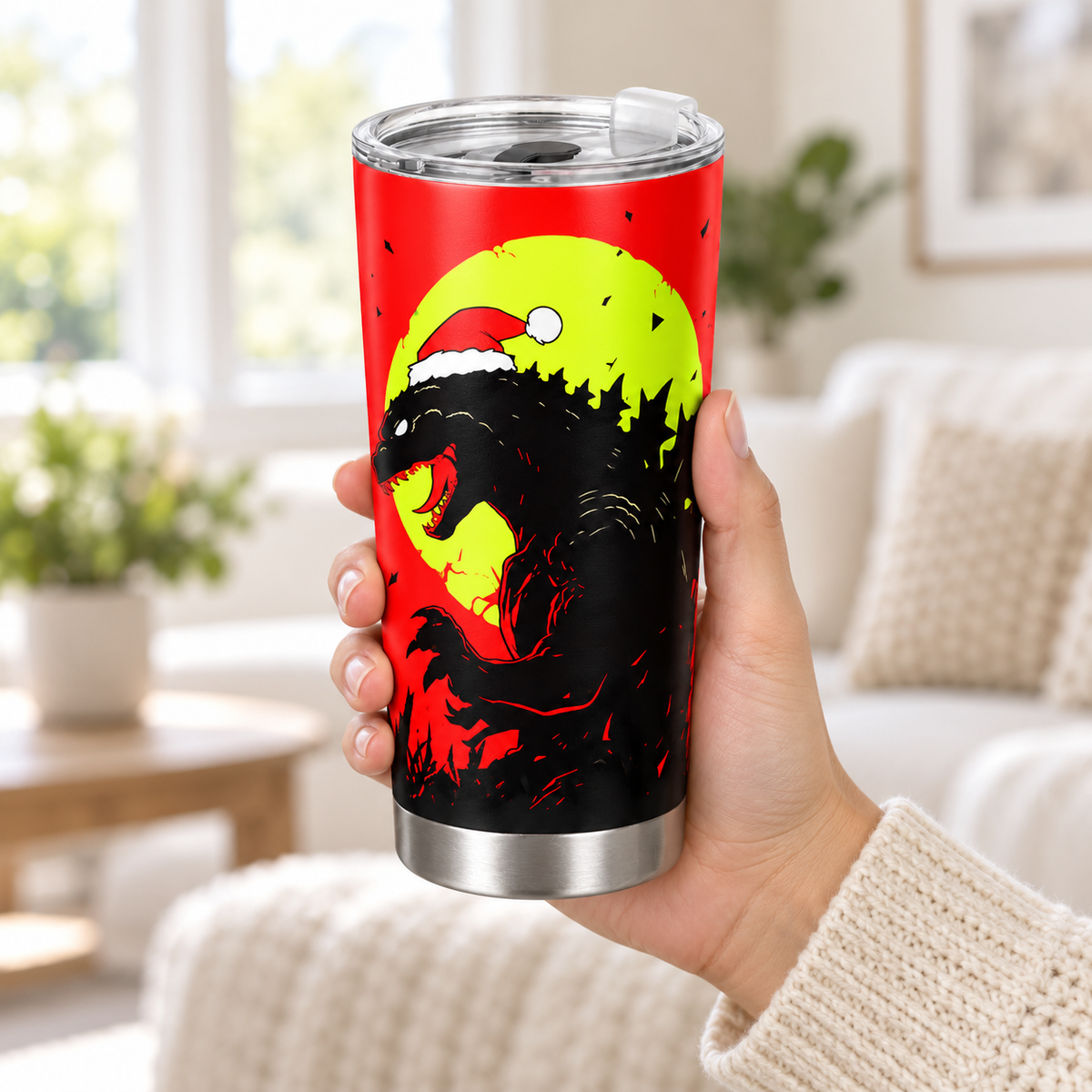 Product Title Merry Christmas, Humans – 20oz Santa Beast Christmas Tumbler