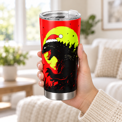 Product Title Merry Christmas, Humans – 20oz Santa Beast Christmas Tumbler