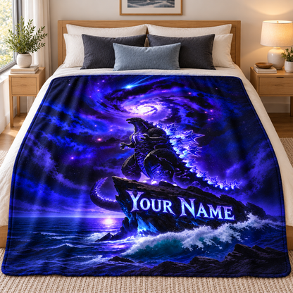 Custom Name Cosmic Luminous Beast Mountain Blanket