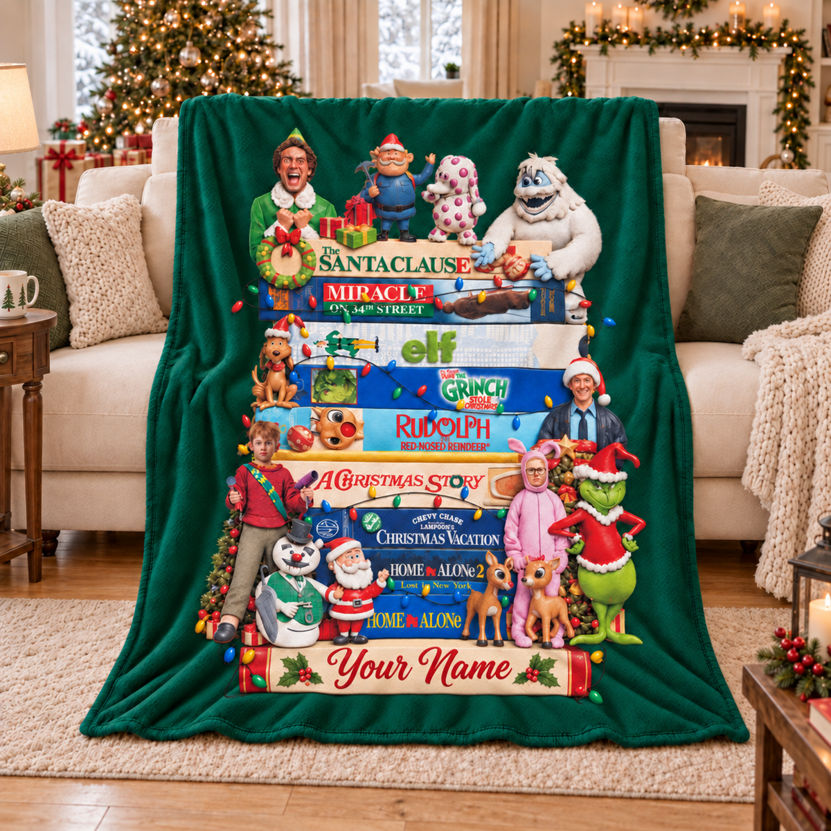 Personalized Christmas Movie Blanket