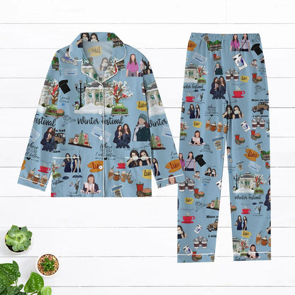 Stars Hollow Inspired Pajama Set – Vintage Retro Holiday PJs, Cozy Diner Sleepwear Outfit, Valentine’s Gift for Her