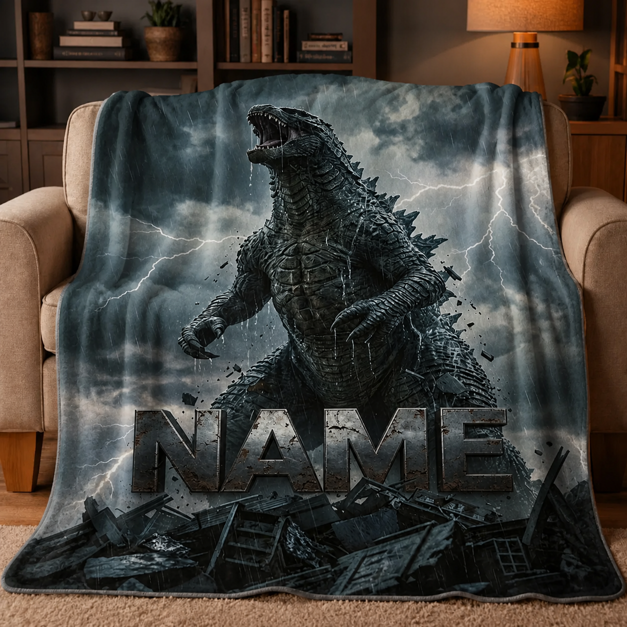 Custom Name Giant Luminous Beast Storm Blanket