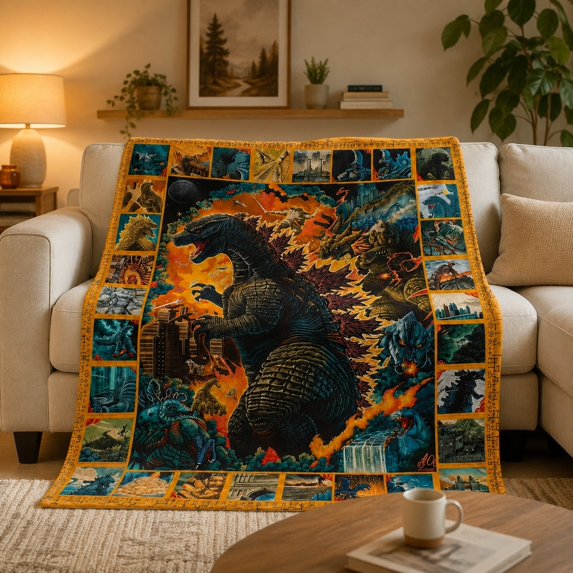 Giant Epic Beast Collage Vintage Blanket