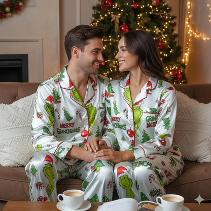 The Green Demon Matching Family Pajama Set – Funny Holiday Sleepwear for Couples, Parents & Kids