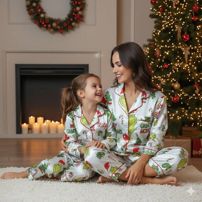 The Green Demon Matching Family Pajama Set – Funny Holiday Sleepwear for Couples, Parents & Kids