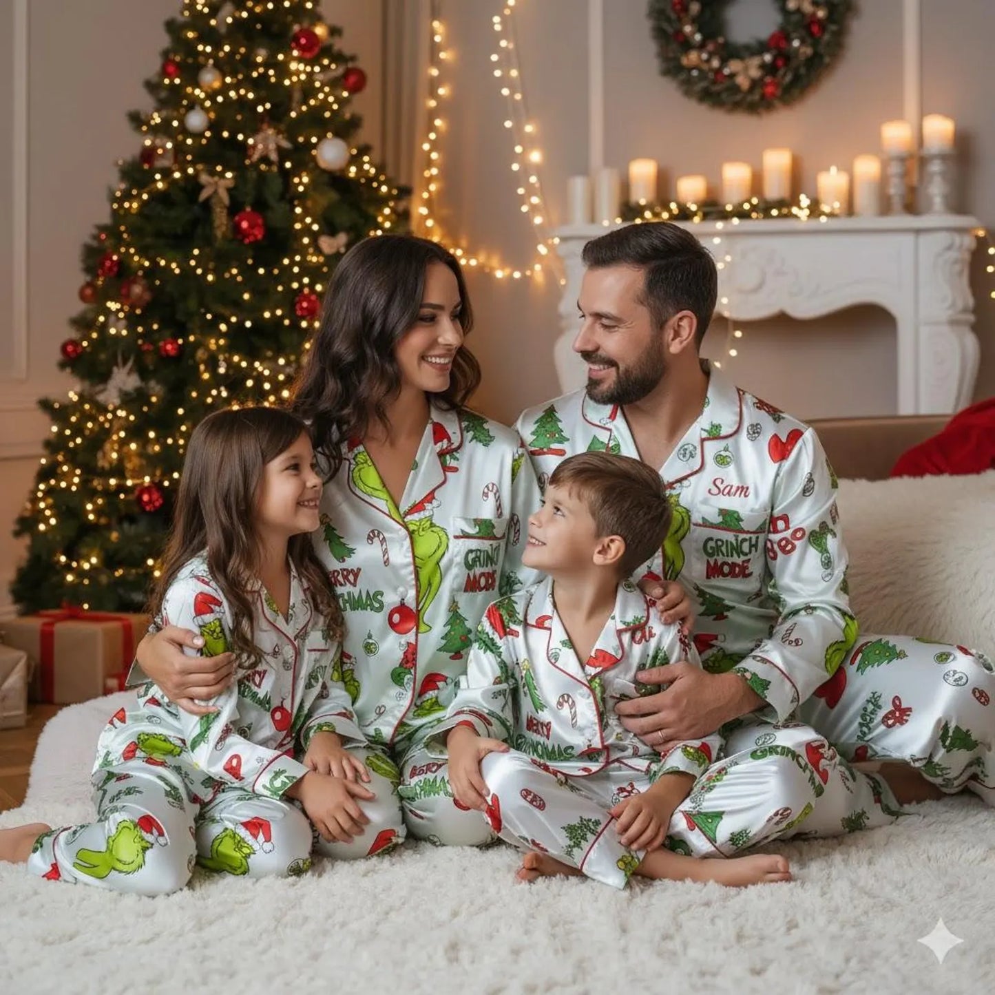 The Green Demon Matching Family Pajama Set – Funny Holiday Sleepwear for Couples, Parents & Kids