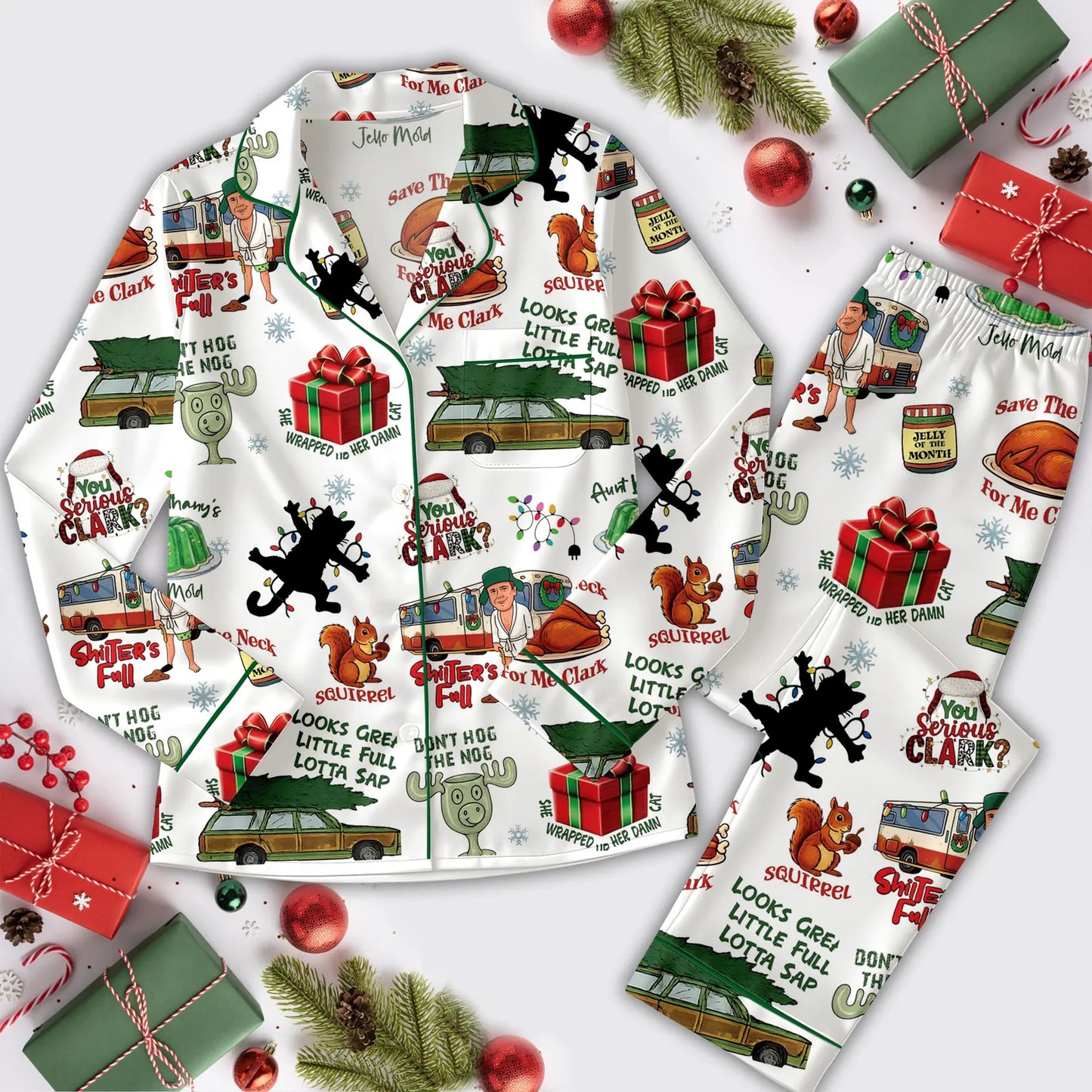 Vintage Christmas Family Pajama Set, Holiday Tree Farm Satin Sleepwear for Adults & Kids, Cozy Festive Matching PJs