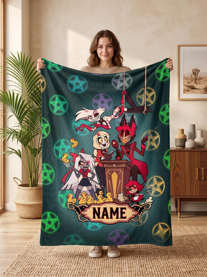 Custom Name Underworld Classroom & Rubber Duck Plush Blanket