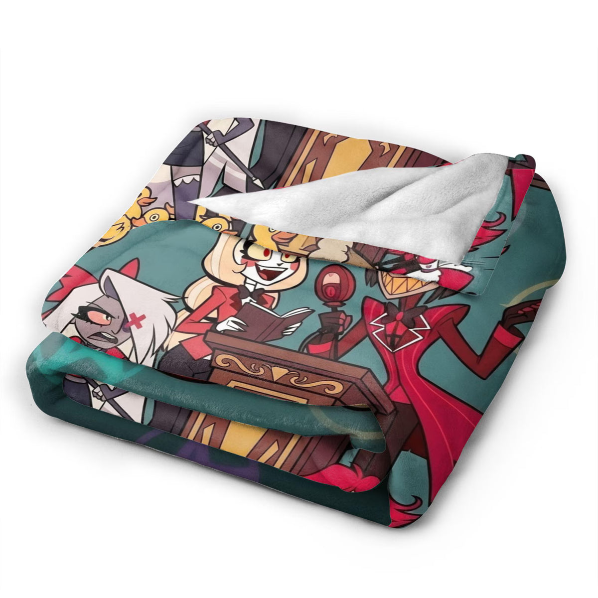 Custom Name Underworld Classroom & Rubber Duck Plush Blanket
