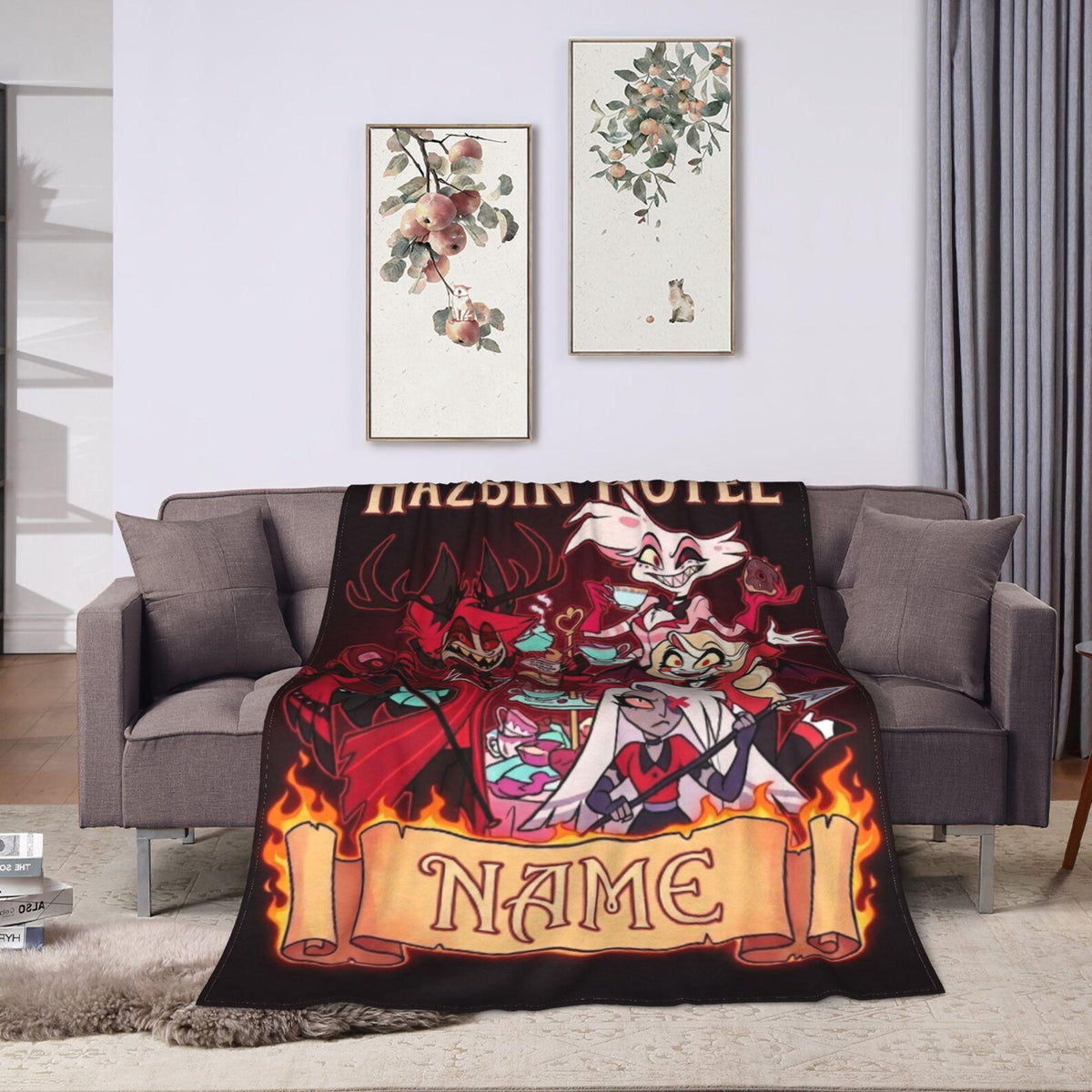 Custom Name Underworld Tea Party Character Plush Blanket