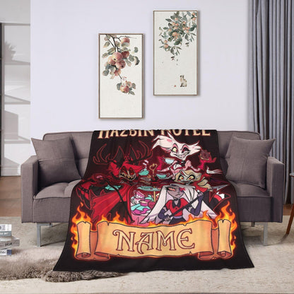 Custom Name Underworld Tea Party Character Plush Blanket