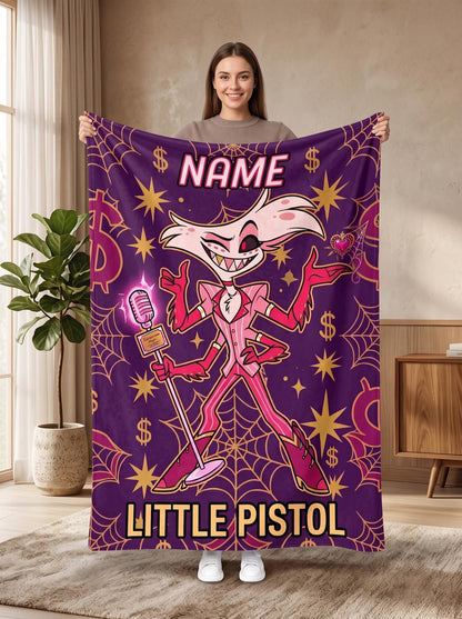 Custom Flamboyant Spider Star Neon Plush Blanket