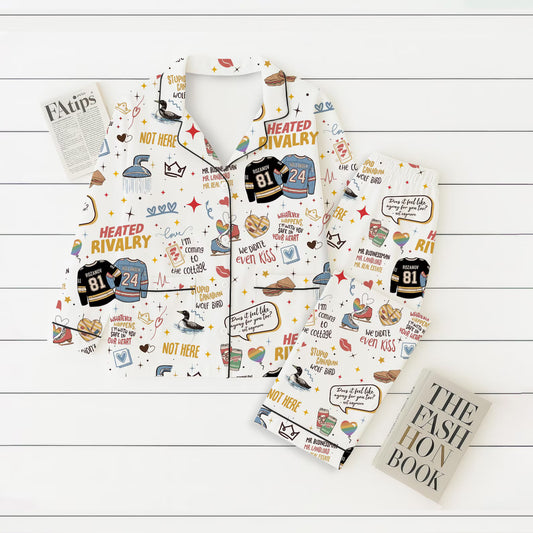 Hockey Romance Pajama Set – Queer Book & Movie Inspired Sleepwear
