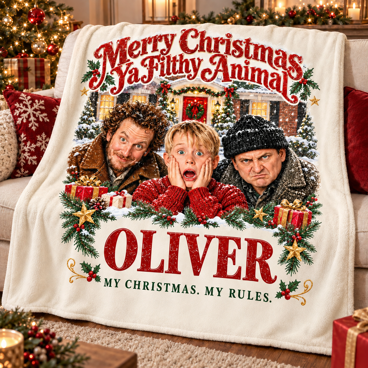 My Christmas. My Rules. - Personalized Home Alone Blanket