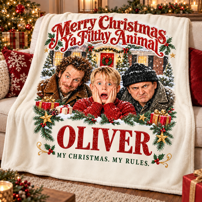 My Christmas. My Rules. - Personalized Home Alone Blanket