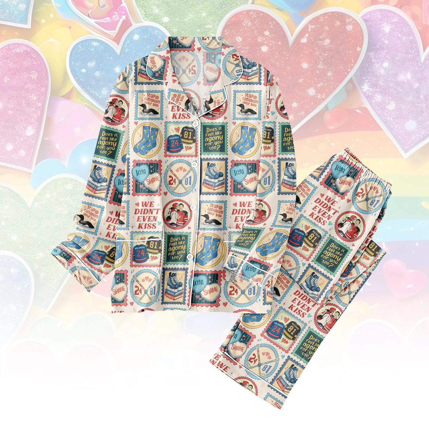 Hockey Rivals Thick Pajama Set – Enemies to Lovers Romance Button PJs