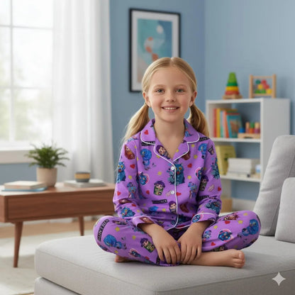 K-pop Character Pajama Set, Cute Hunter Anime Sleepwear for Fans, Cozy Family Matching PJs Gift PSJ531
