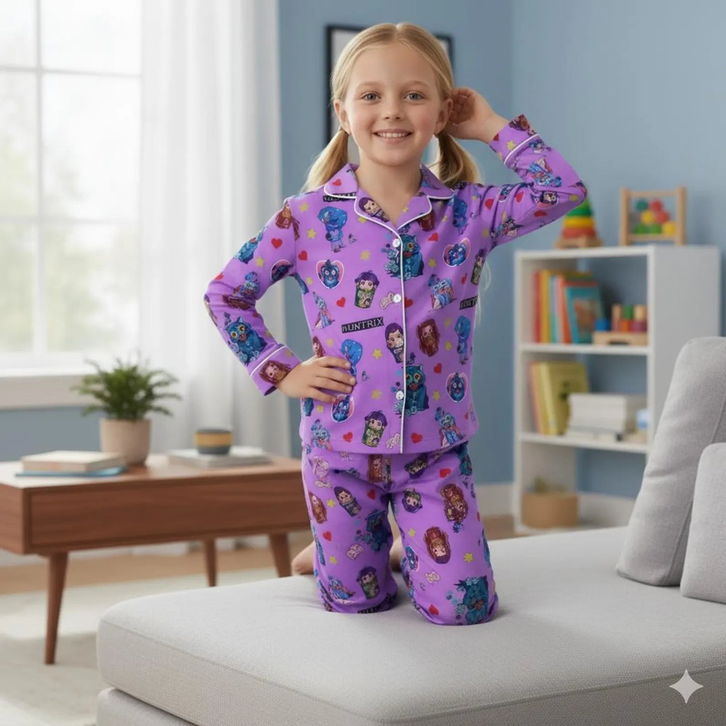 K-pop Character Pajama Set, Cute Hunter Anime Sleepwear for Fans, Cozy Family Matching PJs Gift PSJ531
