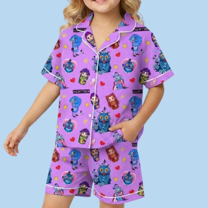 K-pop Character Pajama Set, Cute Hunter Anime Sleepwear for Fans, Cozy Family Matching PJs Gift PSJ531