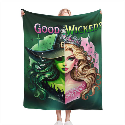 Witch or Princess Split Portrait Blanket