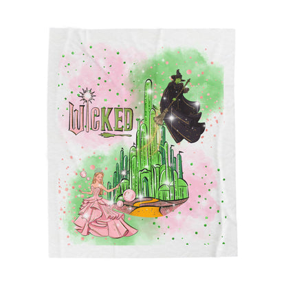 Pink and Green Enchanted City Blanket