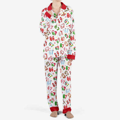 Funny 67 Meme Christmas Pajama Set – Viral Holiday Sleepwear for Kids and Adults