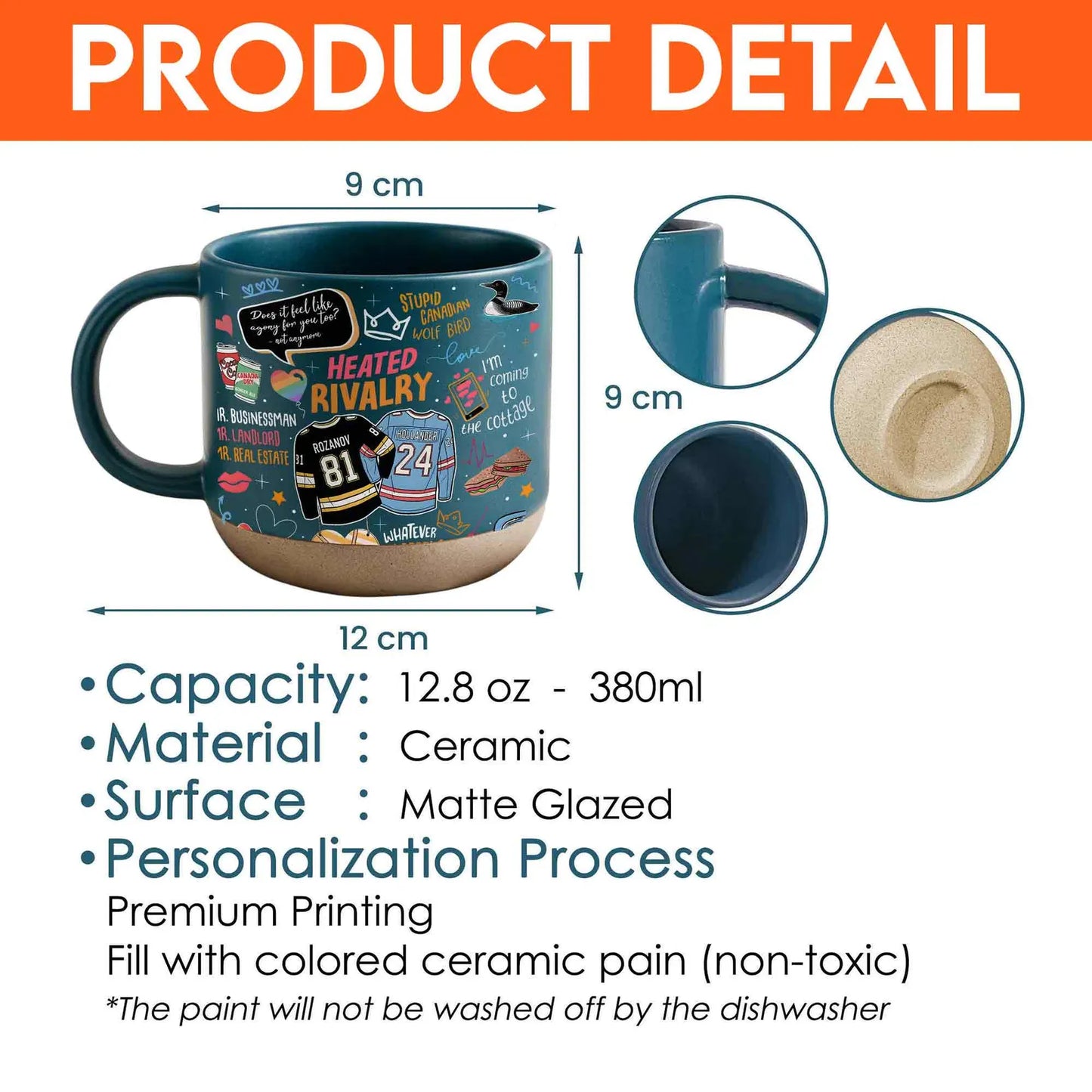 We Didn't Even Kiss Hollander Rozanov Pottery Mug, LGBT Hockey Romance Mug, Heated Movie Rivalry Mug, Hollanov Team Gifts For Fan
