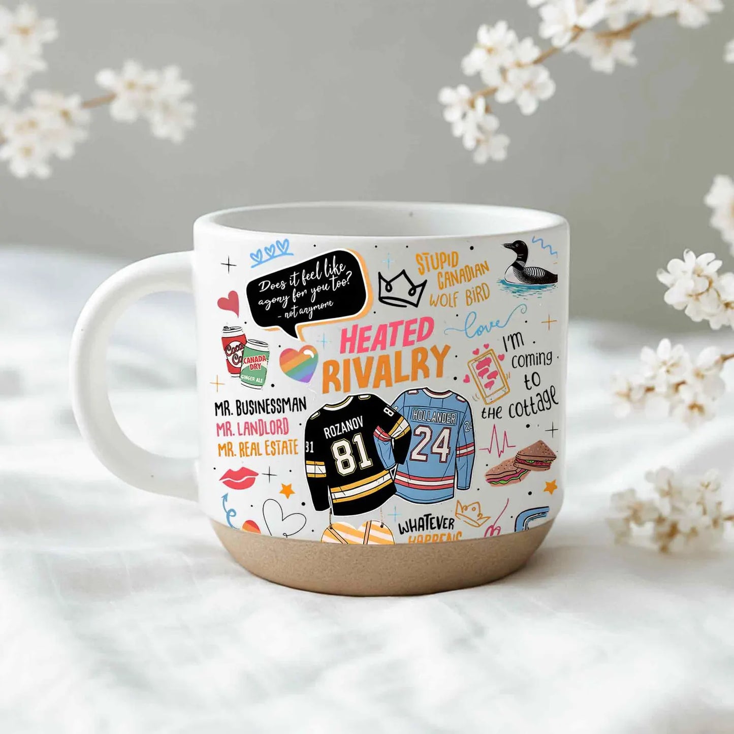 We Didn't Even Kiss Hollander Rozanov Pottery Mug, LGBT Hockey Romance Mug, Heated Movie Rivalry Mug, Hollanov Team Gifts For Fan
