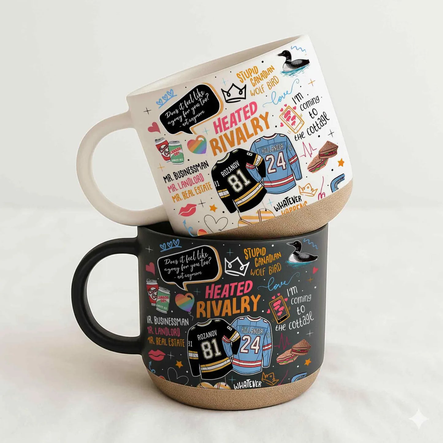 We Didn't Even Kiss Hollander Rozanov Pottery Mug, LGBT Hockey Romance Mug, Heated Movie Rivalry Mug, Hollanov Team Gifts For Fan