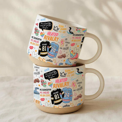 We Didn't Even Kiss Hollander Rozanov Pottery Mug, LGBT Hockey Romance Mug, Heated Movie Rivalry Mug, Hollanov Team Gifts For Fan